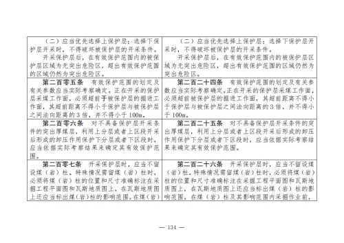 煤矿清静规程2025版新旧比照表_134