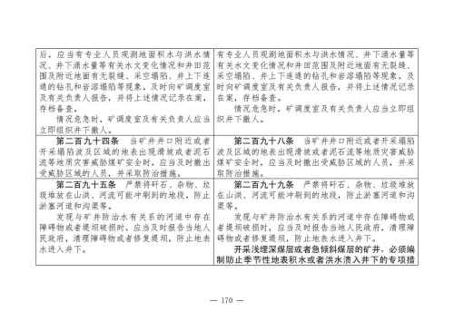 煤矿清静规程2025版新旧比照表_170